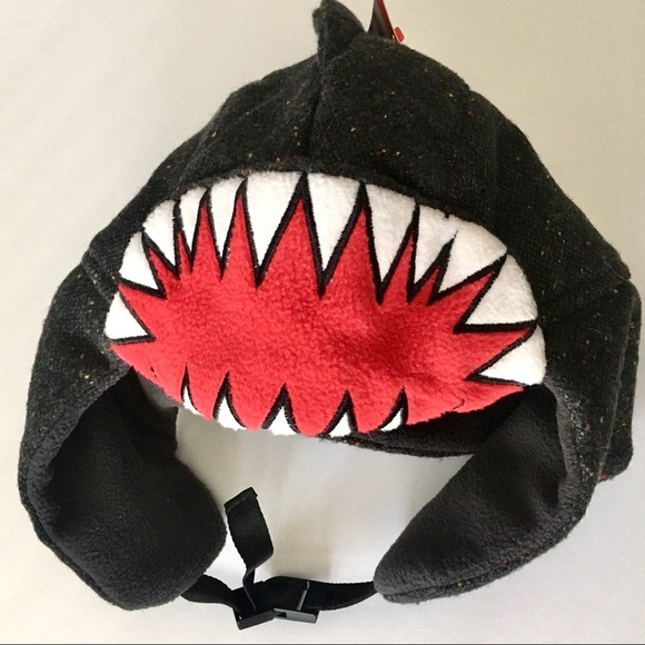 CAT & JACK child's Shark Tweed Trapper Hat OS - Picture 13 of 13